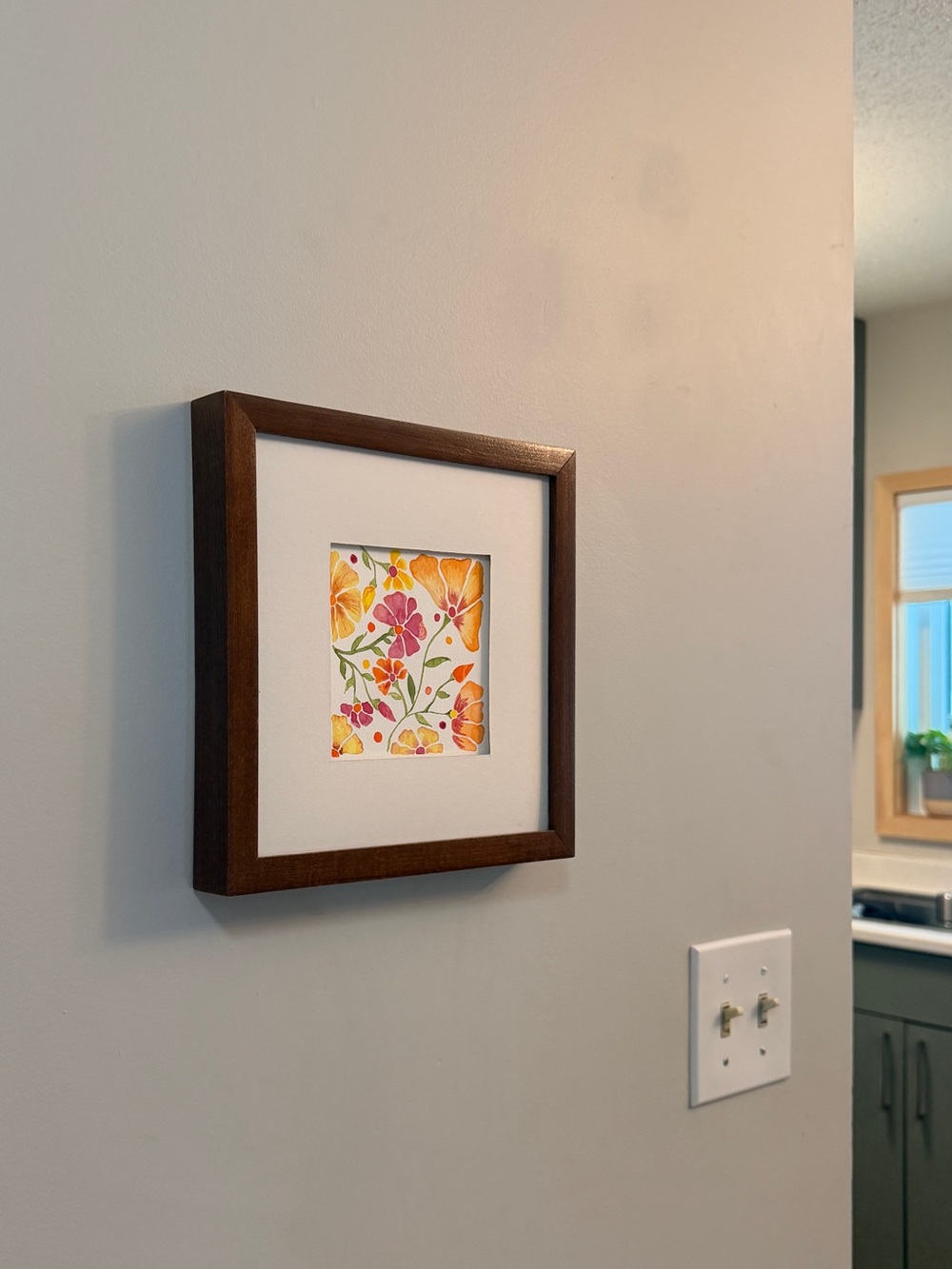 CUSTOM ORIGINAL - Small Framed Floral Watercolour Painting